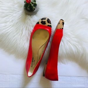Kate Spade calf hair cheetah print flats leather